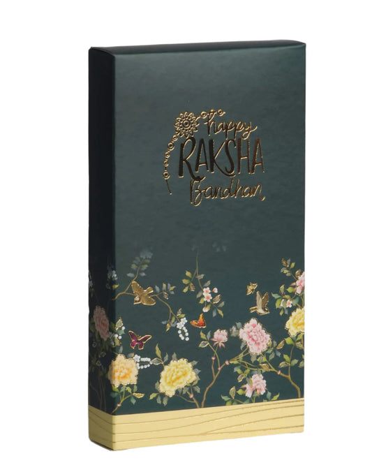 Rakhi Special Chocolate Bar Packaging Box With Golden Leaf