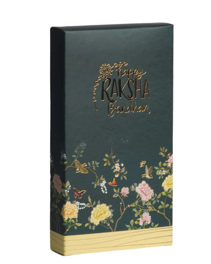 Rakhi Special Chocolate Bar Packaging Box With Golden Leaf