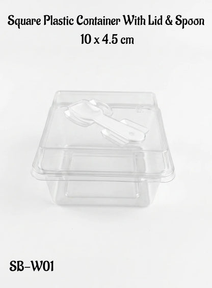 Square Dessert Bowl With Spoon