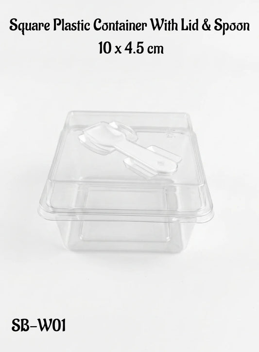 Square Dessert Bowl With Spoon