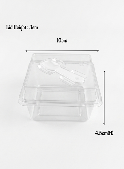 Square Dessert Bowl With Spoon