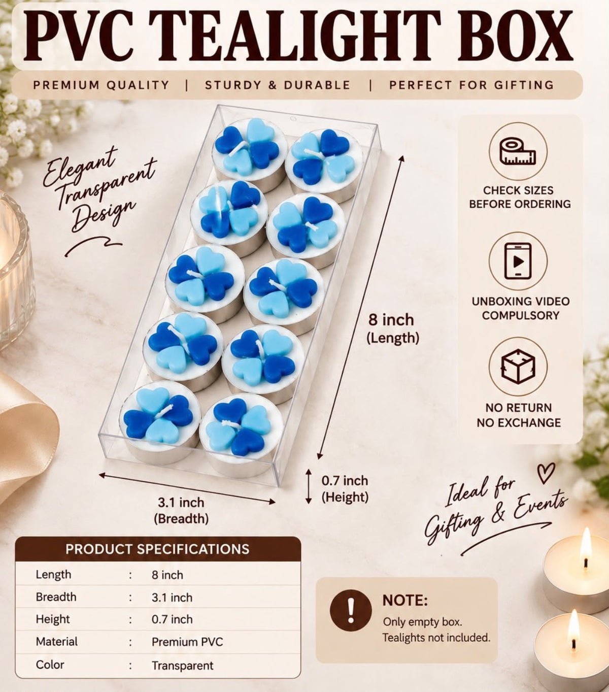 PVC Tealight Candle Box