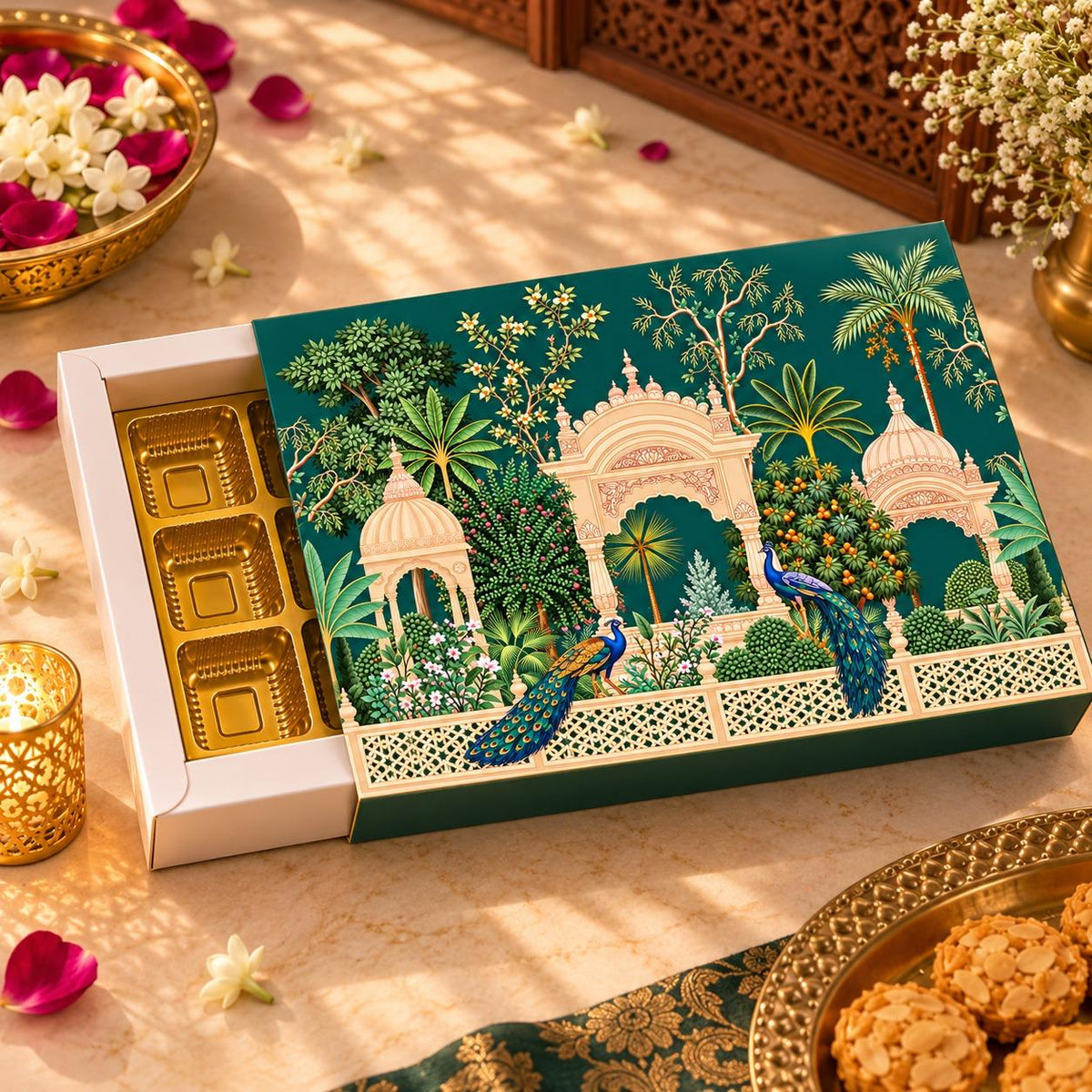 Premium 12 Cavity Chocolate Box / Candle Box / Laddu Box