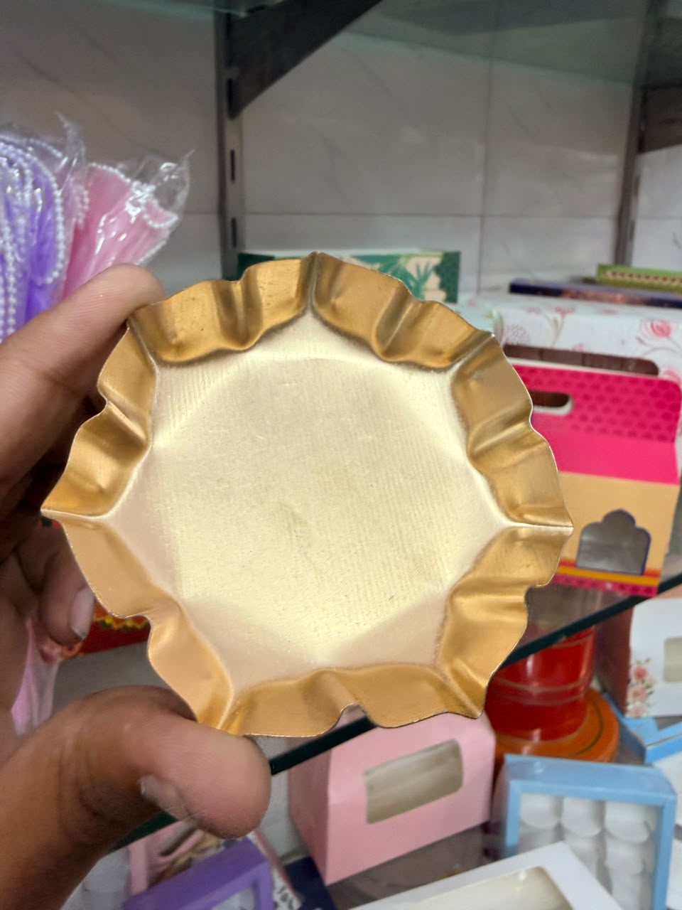 Metal Lotus Urli 3.5 inch