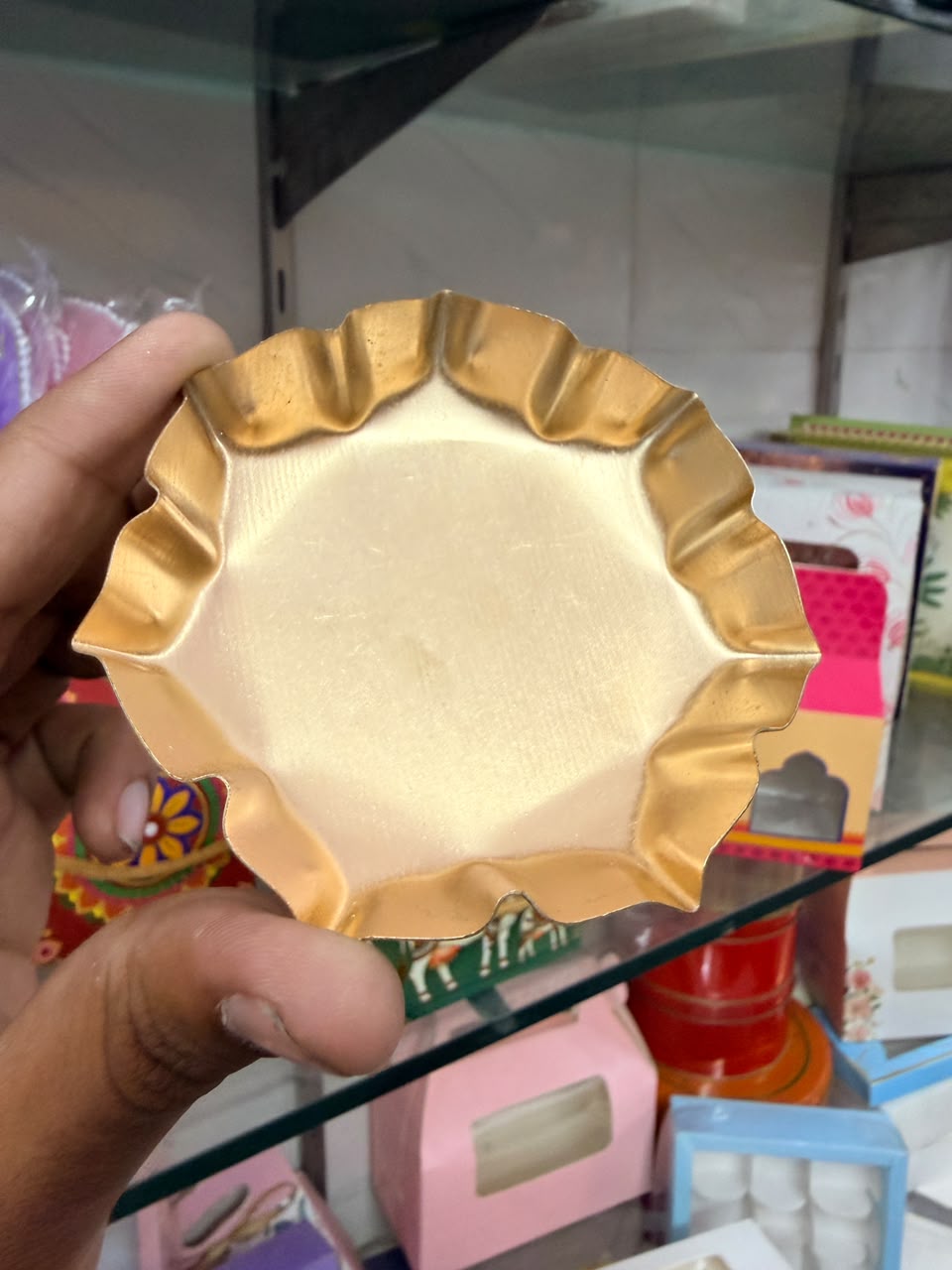 Metal Lotus Urli 3.5 inch