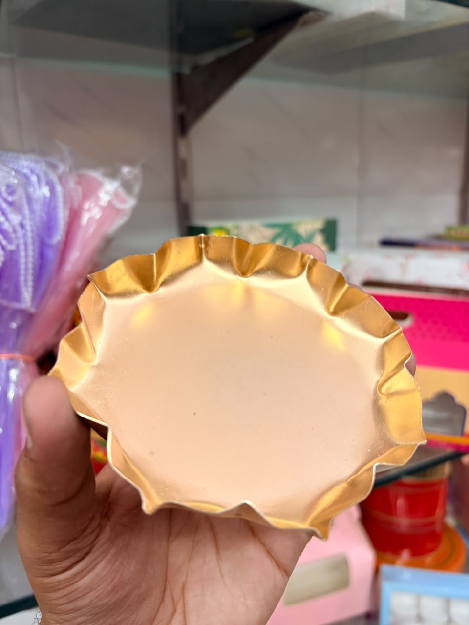 Metal Lotus Urli 5.5 inch