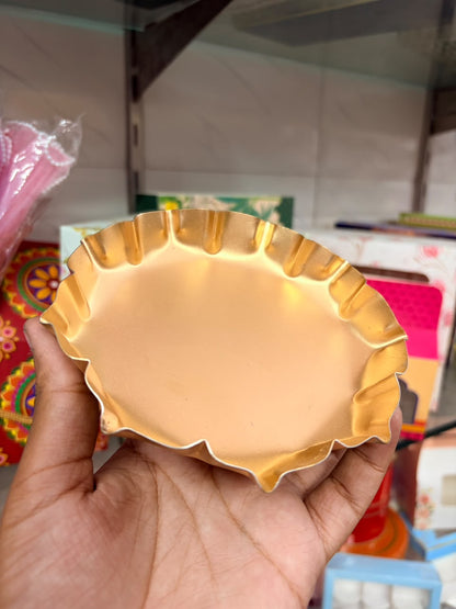 Metal Lotus Urli 5.5 inch