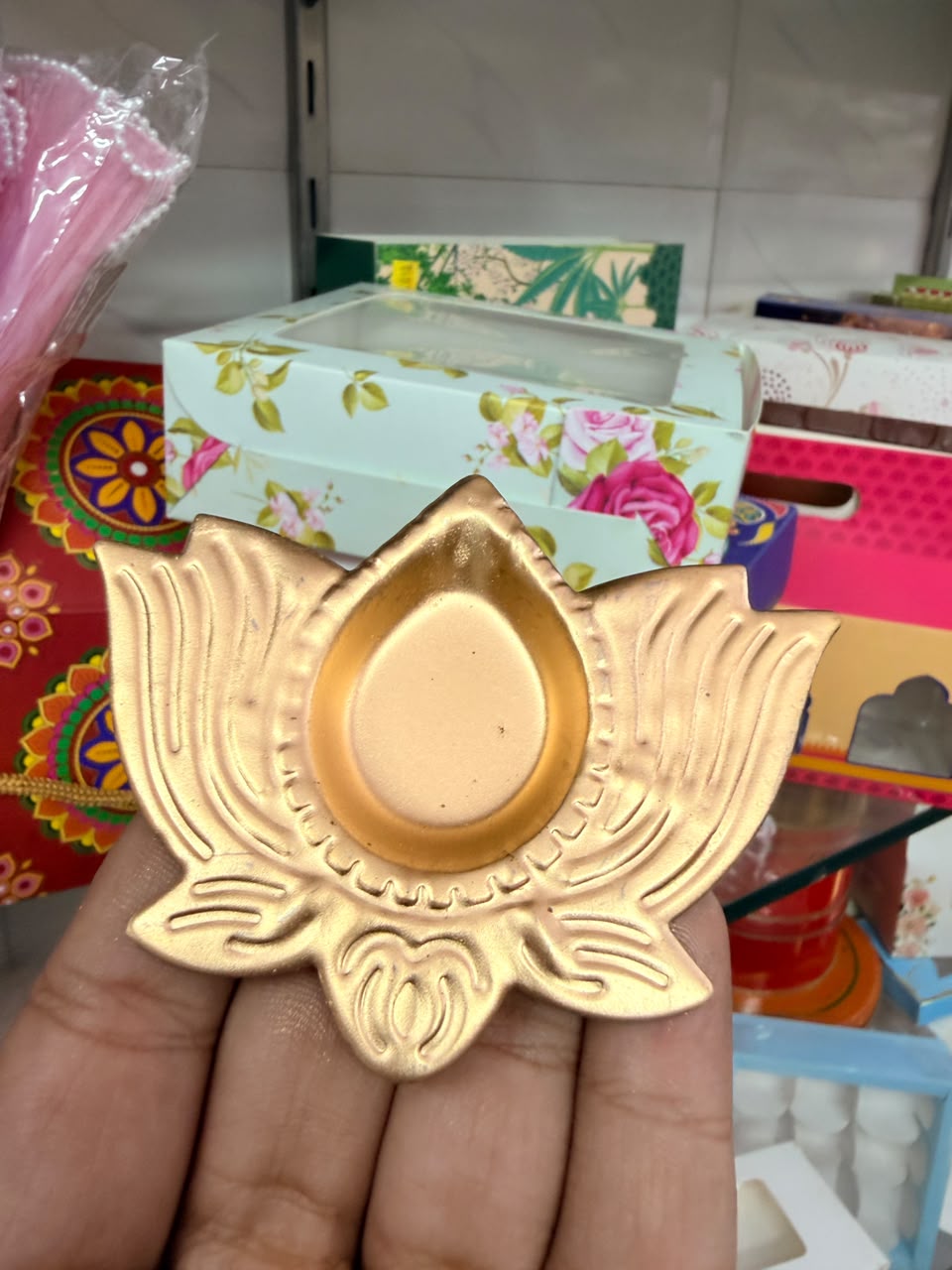 Metal Lotus Diya