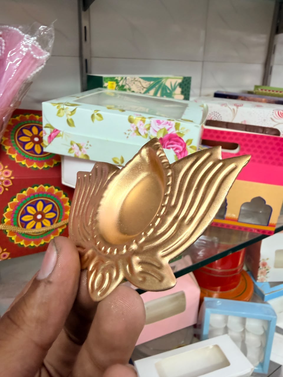 Metal Lotus Diya