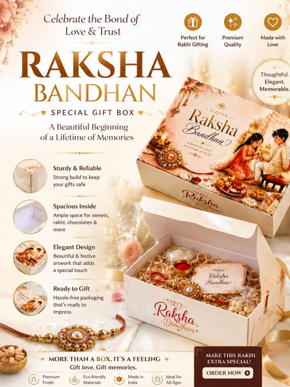 Rakhi Special Hamper Packaging Box - 9*6*3 Inch