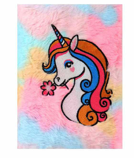 Unicorn Soft Fur Diary Notebook for Girls, Unicorn Fur Diary for Return gift