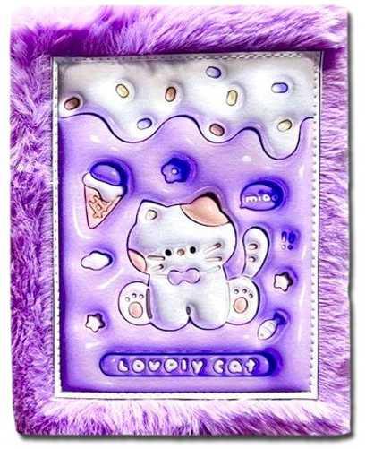 Premium Unicorn Fur Purple Diary, Fur Diary for Return gift