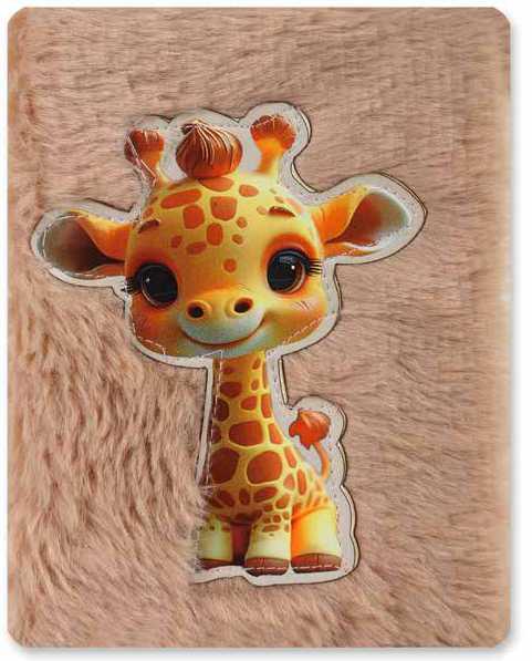 Premium Fur Giraffe Diary, Fur Diary for Return gift