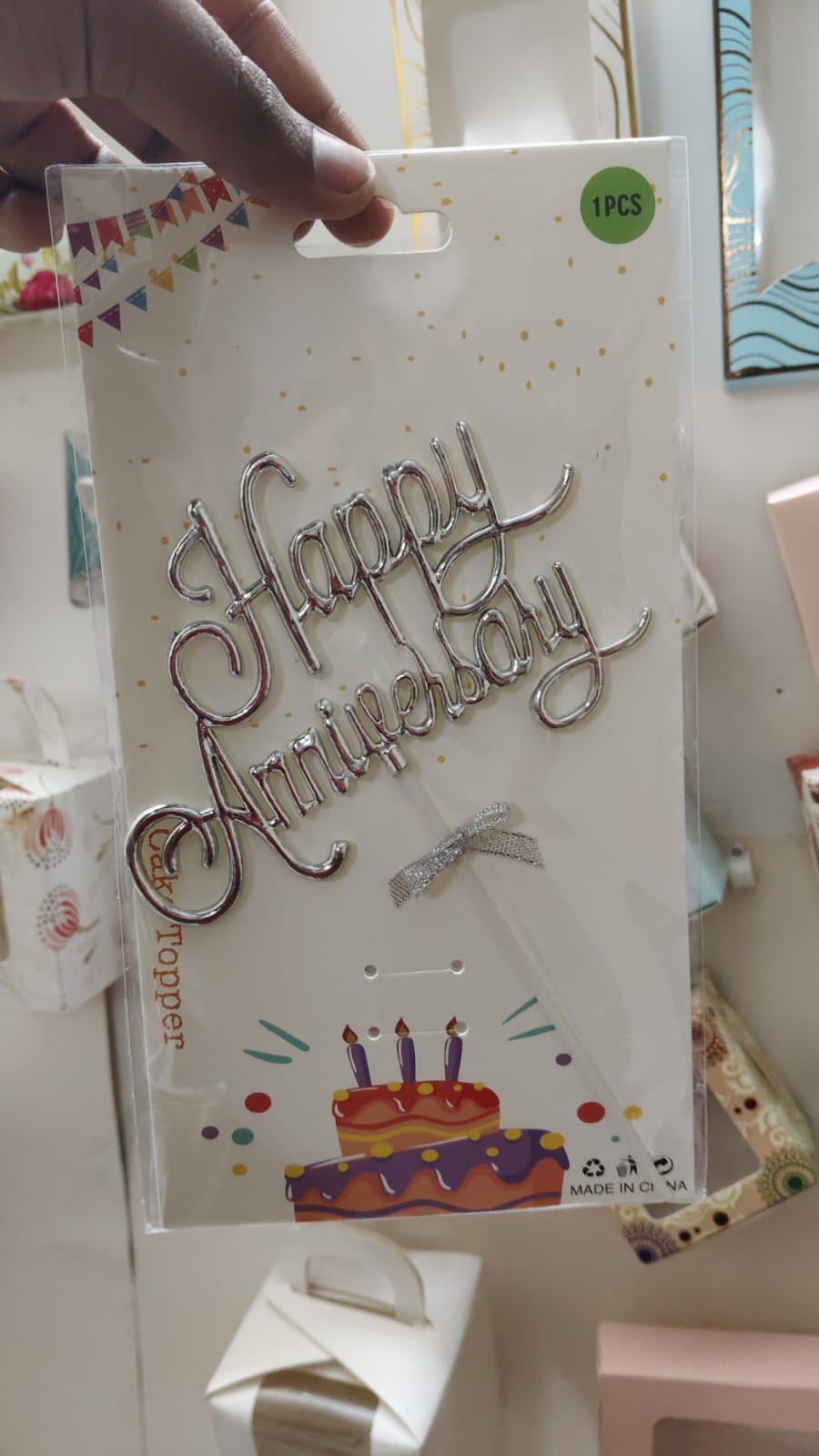 Happy Anniversary Cake Topper