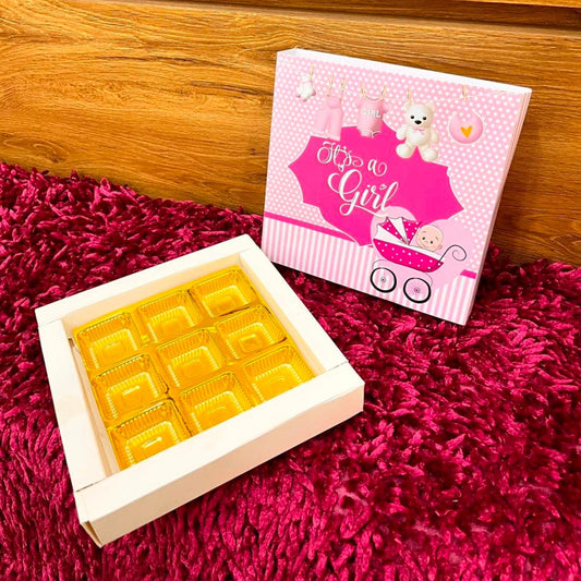 9 Cavity Baby Shower Girl Box